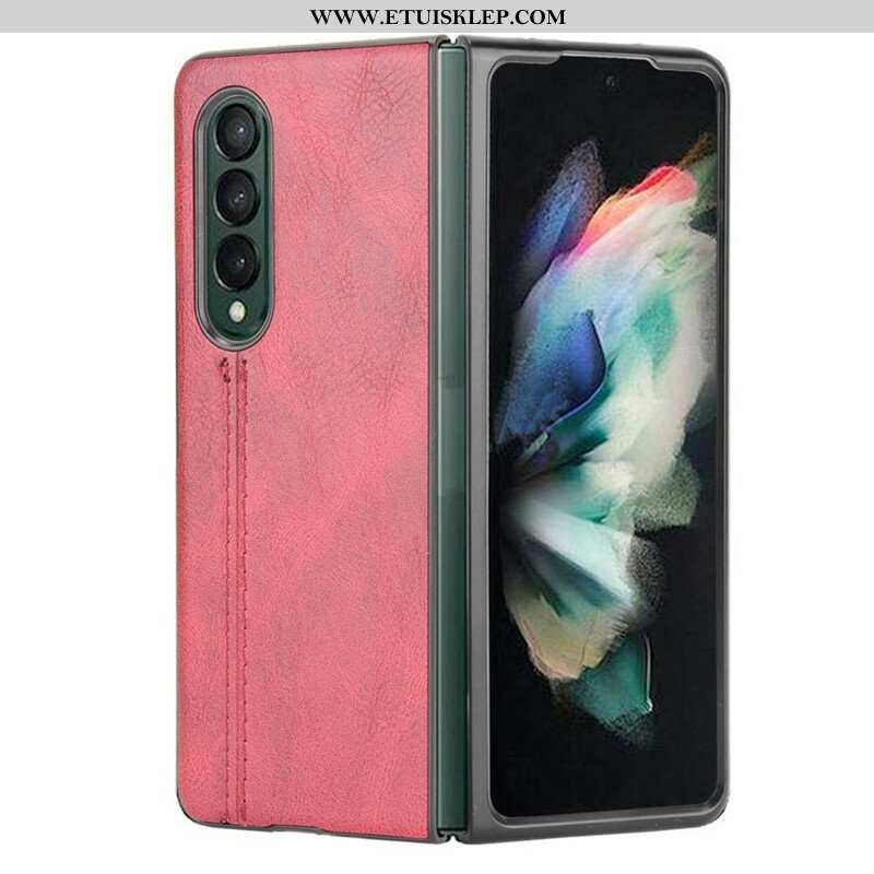 Etui do Samsung Galaxy Z Fold 3 5G Skórzany Efekt Couture